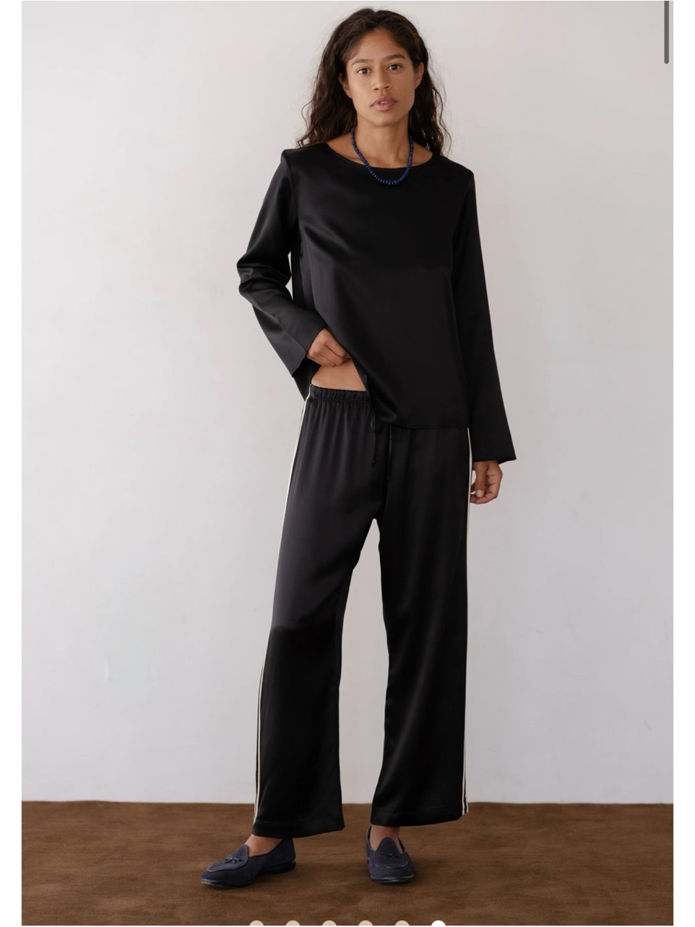 DONNI The Silk Stripe Crop Pants Jet Black Small - Picture 3 of 14